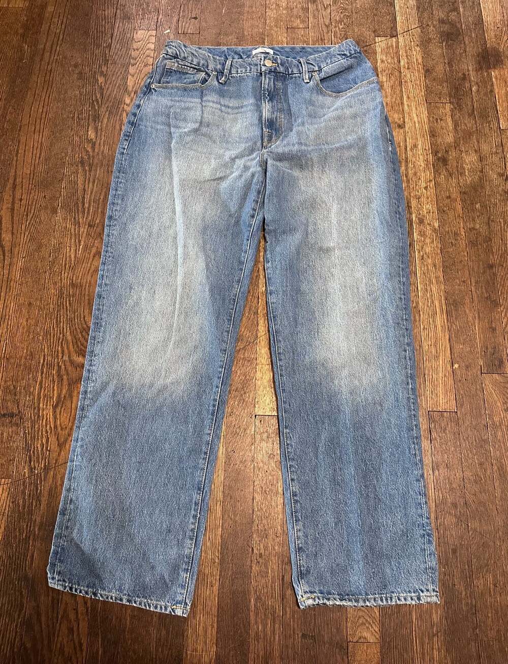 Good American High-Rise Loose Fit Blue Denim Jeans Size 12/31 100%Cotton
